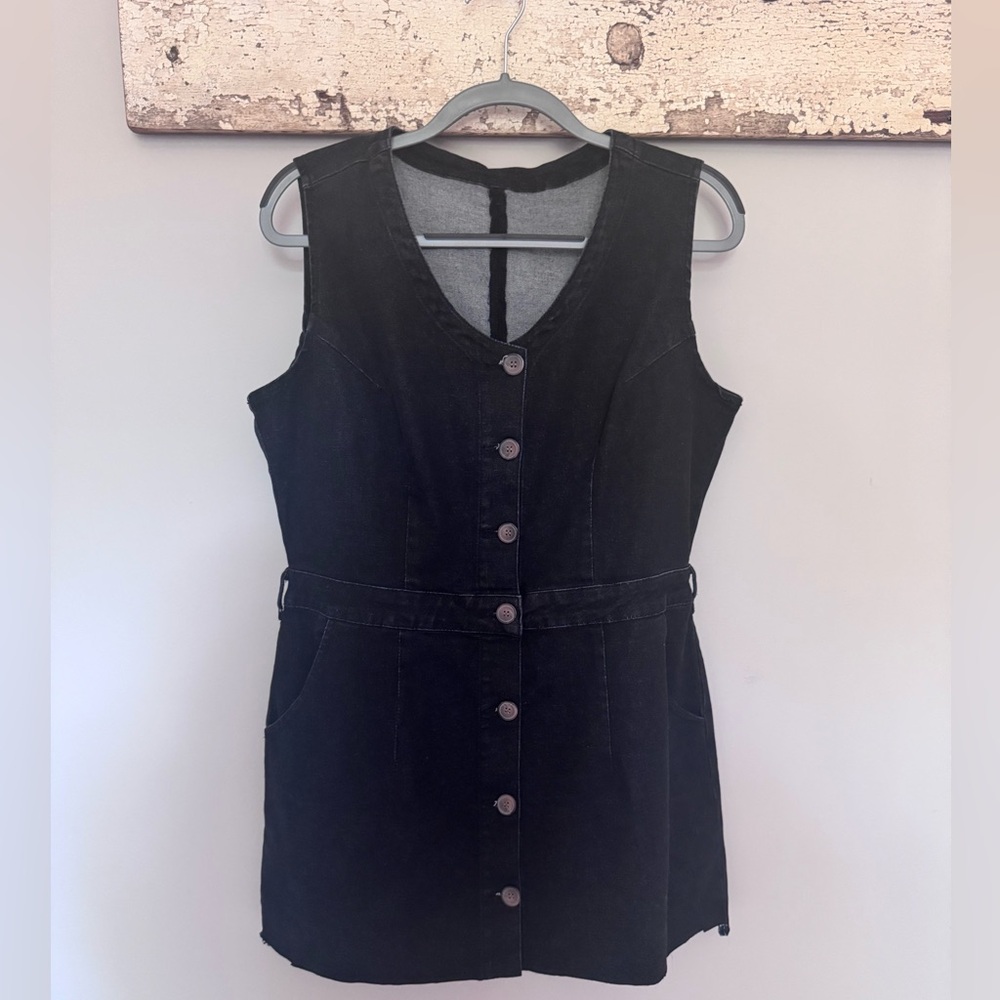 Black denim dress